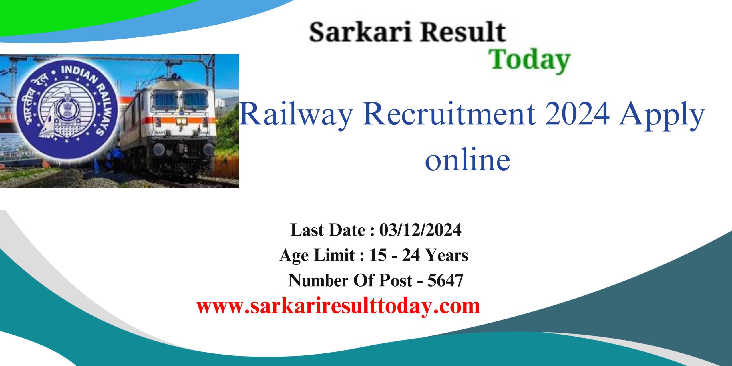 Railway Recruitment 2024 Apply online