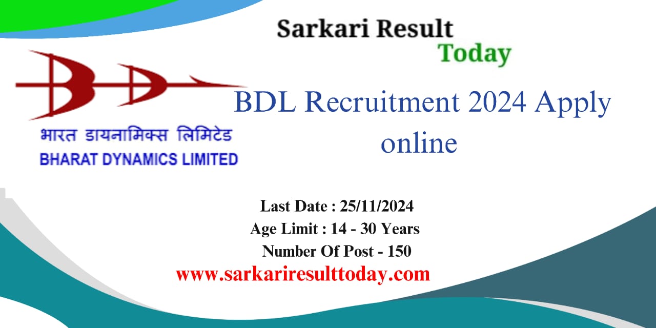 BDL Recruitment 2024 Apply online